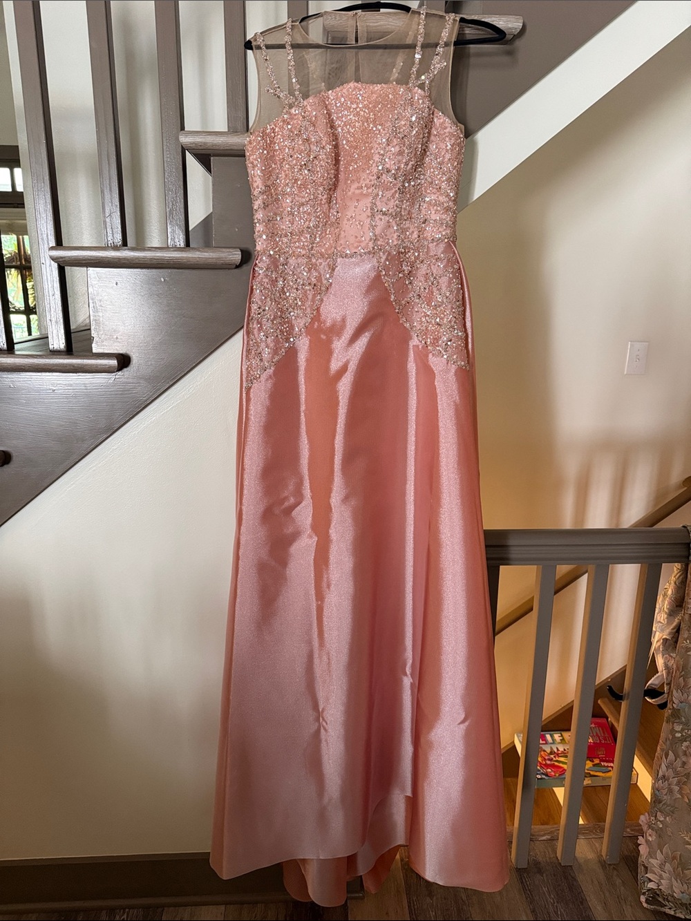 Embellished Pink Formal Evening Gown